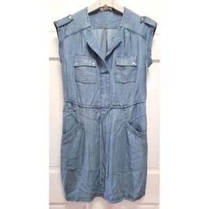 Spense Women's 100% Lyocell Sleeveless Mini Chambray Dress - Lt Blue - Size 8